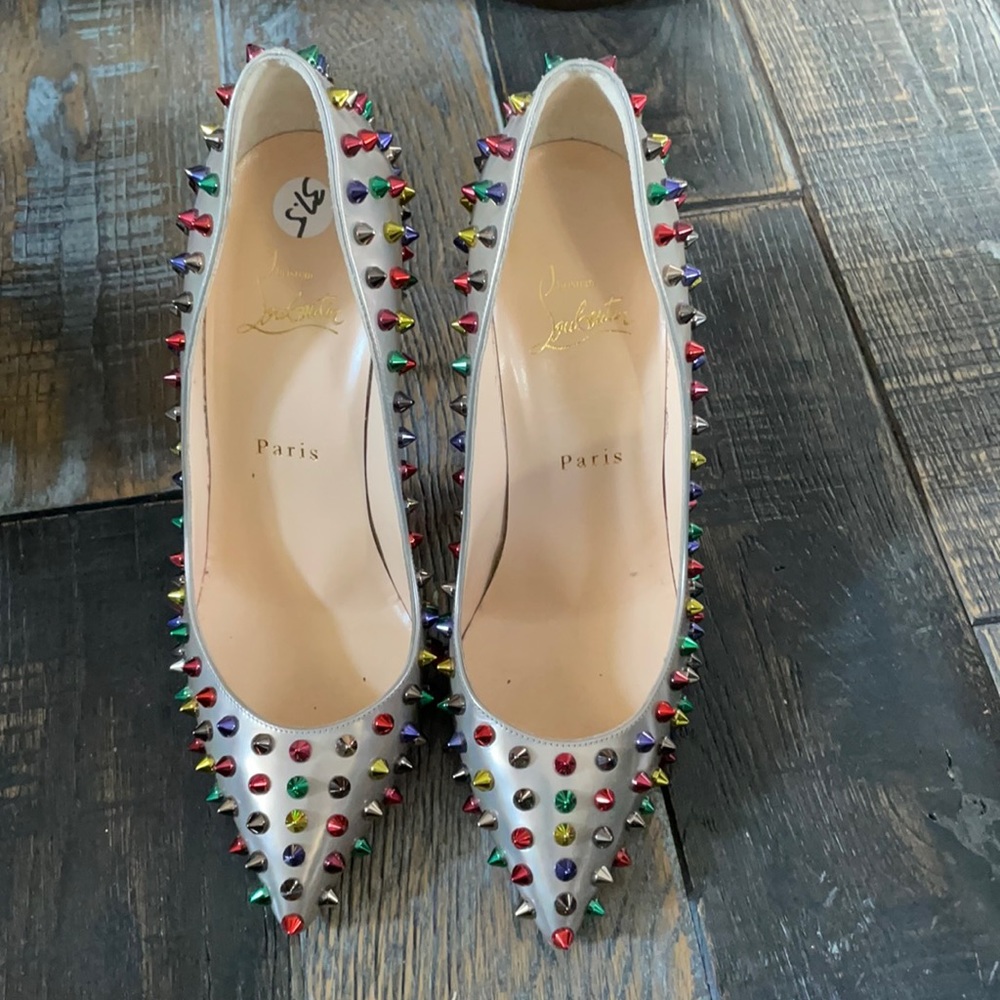 Christian Louboutin Multi Spikes 100 Beige Pump
